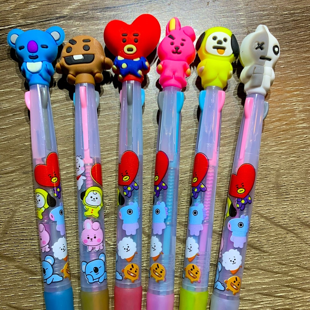 BTS tricolor clickable pens